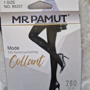 MR PAMUT női harisnya 280 DEN – vastag, mintás, szürke - One Size