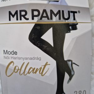 MR PAMUT női harisnya 280 DEN – vastag, mintás, fekete - One Size