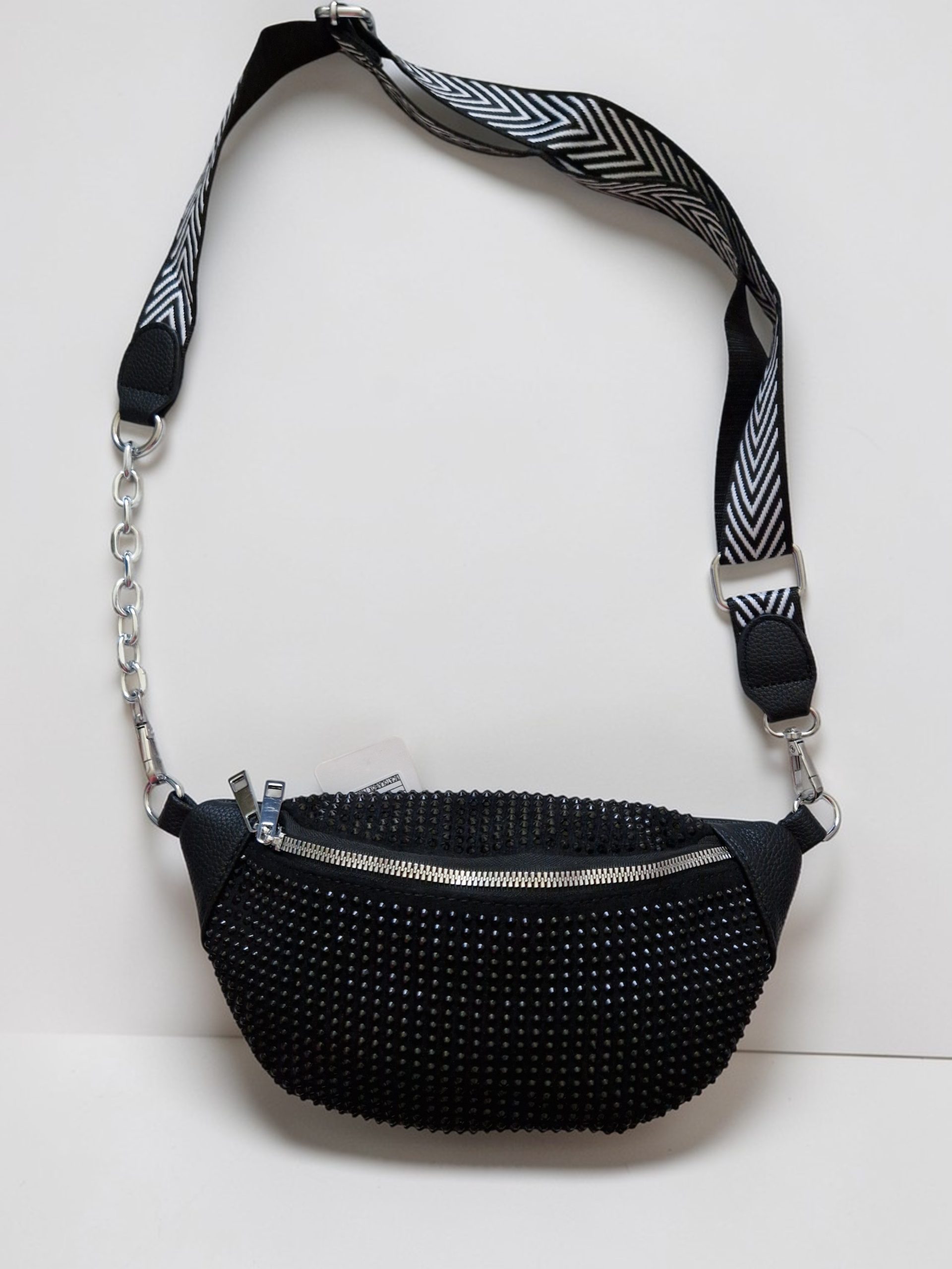 Sara Moda köves övtáska – csillogó strasszos női crossbody táska, állítható pánttal - Image 3